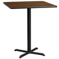 thumbnail image 1 of Flash Furniture 36'' Square Walnut Laminate Table Top with 30'' x 30'' Bar Height Table Base, 1 of 3