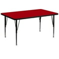 thumbnail image 1 of Flash Furniture 36''W x 72''L Rectangular Red Thermal Laminate Activity Table - Height Adjustable Short Legs, 1 of 3