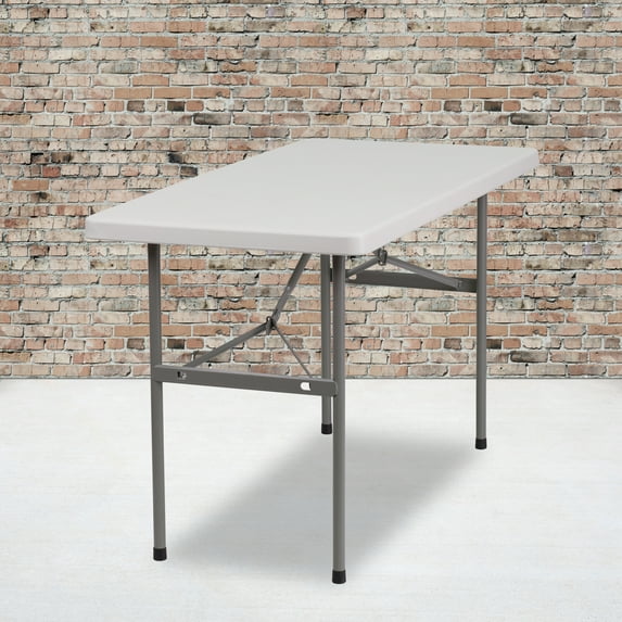 Flash Furniture 4-Foot Granite White Plastic Folding Table