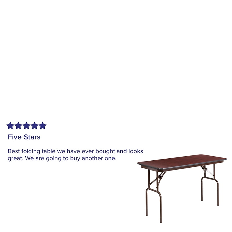 Mahogany Laminate Folding Banquet Table with Metal Frame