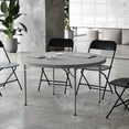 thumbnail image 1 of Flash Furniture 4-Foot Round Granite Dark Gray Plastic Folding Table, 1 of 12