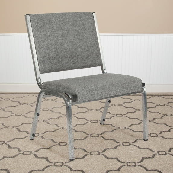 Flash Furniture 4 Pack 1500 lb. Rated Gray Antimicrobial Fabric Bariatric Medical Reception Chair