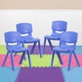 thumbnail image 1 of 4 Pack Blue Plastic Stackable School Chair with 15.5'' Seat Height [4-YU-YCX-005-BLUE-GG], 1 of 8