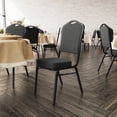 thumbnail image 1 of Flash Furniture 4 Pack Crown Back Stacking Banquet Chair in Black Dot Patterned Fabric - Black Frame, 1 of 10