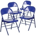 thumbnail image 1 of Flash Furniture 4 Pack HERCULES COLORBURST Series Cobalt Blue Triple Braced & Double Hinged Metal Folding Chair, 1 of 11
