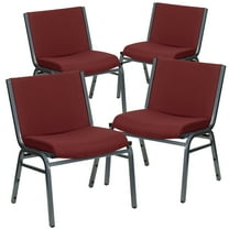 Flash Furniture 4 Pack HERCULES Series Big & Tall 1000 lb. Rated Burgundy Fabric Stack Chair