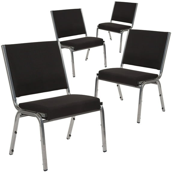 Flash Furniture 4 Pack 950 lb. Rated Black Fabric Bariatric Medical Reception Chair