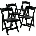 thumbnail image 1 of Flash Furniture 4 Pack HERCULES Series Black Wood Folding Chair with Vinyl Padded Seat, 1 of 5