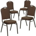thumbnail image 1 of Flash Furniture 4 Pack HERCULES Series Crown Back Stacking Banquet Chair in Brown Patterned Fabric - Copper Vein Frame, 1 of 7