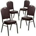 thumbnail image 1 of Flash Furniture 4 Pack HERCULES Series Crown Back Stacking Banquet Chair in Brown Vinyl - Copper Vein Frame, 1 of 14