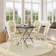 thumbnail image 1 of Flash Furniture 4 Pack Indoor/Outdoor Commercial Thonet French Bistro Stacking Chair, Natural PE Cane Rattan and White Aluminum Frame, 1 of 14