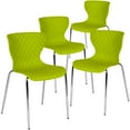 thumbnail image 1 of Flash Furniture 4 Pack Lowell Contemporary Design Citrus Green Plastic Stack Chair, 1 of 13
