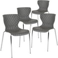 thumbnail image 1 of Flash Furniture 4 Pack Lowell Contemporary Design Gray Plastic Stack Chair, 1 of 13