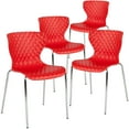 thumbnail image 1 of Flash Furniture 4 Pack Lowell Contemporary Design Red Plastic Stack Chair, 1 of 13