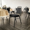 thumbnail image 1 of Flash Furniture 4 Pack Trapezoidal Back Stacking Banquet Chair with Black Fabric and 2.5'' Thick Seat - Black Frame, 1 of 10
