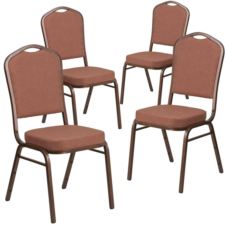 Flash Furniture 4 Pack HERCULES Series Crown Back Stacking Banquet Chair in  Navy Vinyl - Silver Vein Frame 