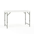 thumbnail image 1 of Flash Furniture 4' Rectangular Height Adjustable Indoor/Outdoor Plastic Folding Event Table, White, 1 of 14