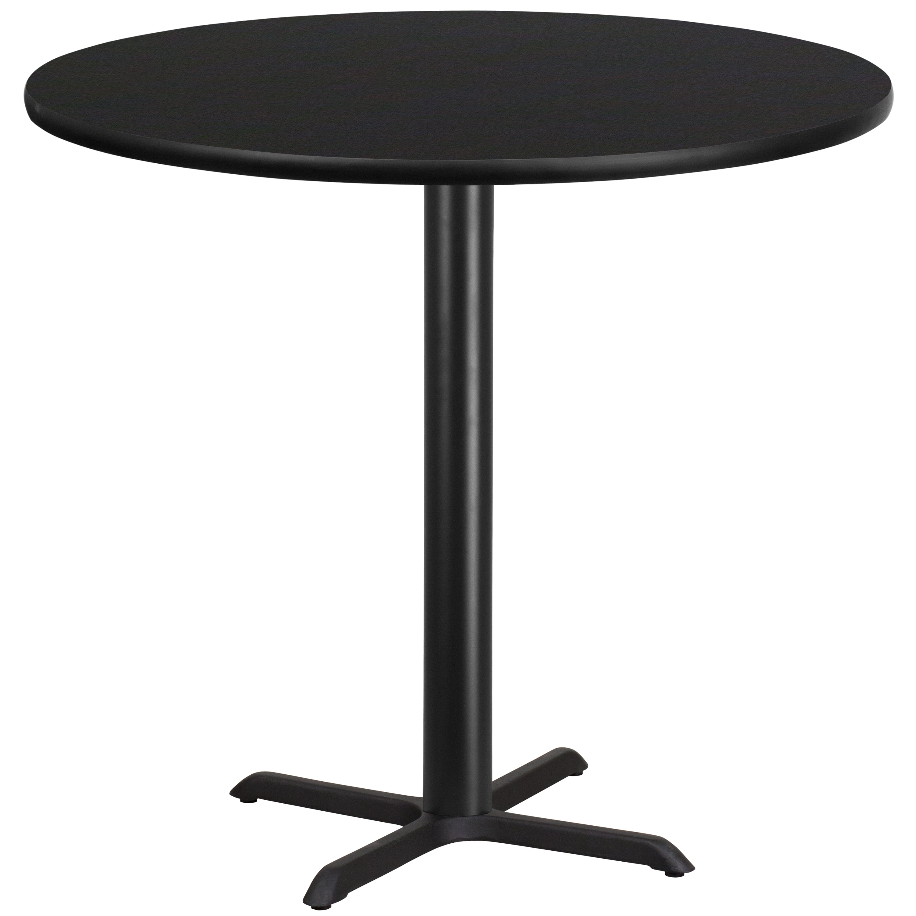 42'' Round Black Laminate Bar Height Table with X-Base