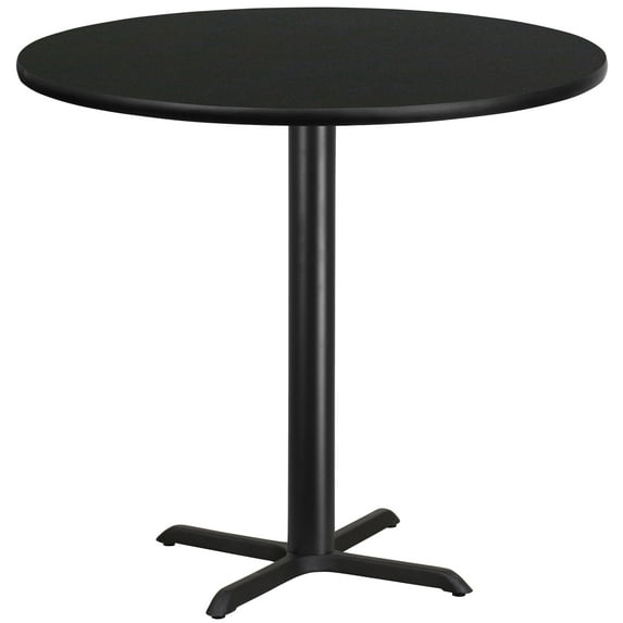 Flash Furniture 42'' Round Black Laminate Table Top with 33'' x 33'' Bar Height Table Base