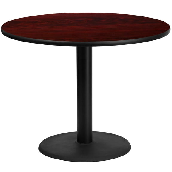 Flash Furniture 42'' Round Mahogany Laminate Table Top with 24'' Round Table Height Base