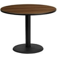 thumbnail image 1 of Flash Furniture 42'' Round Walnut Laminate Table Top with 24'' Round Table Height Base, 1 of 3