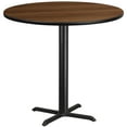 thumbnail image 1 of Flash Furniture 42'' Round Walnut Laminate Table Top with 33'' x 33'' Bar Height Table Base, 1 of 5