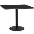 thumbnail image 1 of Flash Furniture 42'' Square Black Laminate Table Top with 24'' Round Table Height Base, 1 of 3