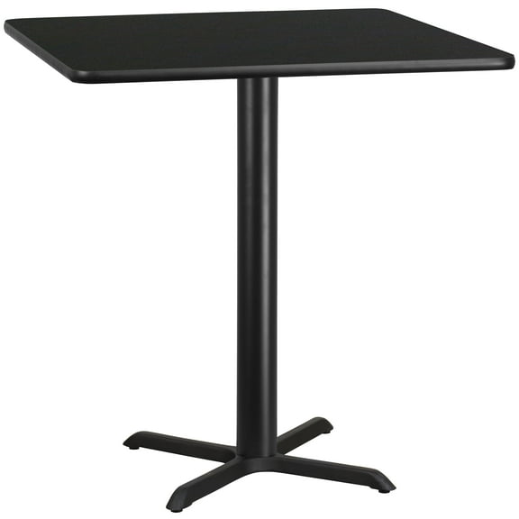 Flash Furniture 42'' Square Black Laminate Table Top with 33'' x 33'' Table Height Base