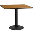 thumbnail image 1 of Flash Furniture 42'' Square Natural Laminate Table Top with 24'' Round Table Height Base, 1 of 3