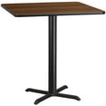 thumbnail image 1 of Flash Furniture 42'' Square Walnut Laminate Table Top with 33'' x 33'' Bar Height Table Base, 1 of 4