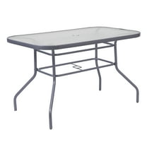 Flash Furniture 47.25" Steel Outdoor Dining Table, Silver