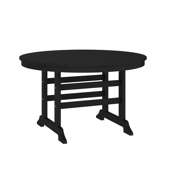 Flash Furniture 48" Polyethylene Easy Assembly Outdoor Dining Table, Black