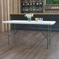 thumbnail image 1 of Flash Furniture 5-Foot Bi-Fold Granite White Plastic Folding Table, 1 of 8