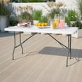 thumbnail image 1 of Flash Furniture 5-Foot Granite White Plastic Folding Table, 1 of 7