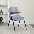 thumbnail image 1 of Flash Furniture 5 Pack Gray Ergonomic Shell Chair with Right Handed Flip-Up Tablet Arm, 1 of 14