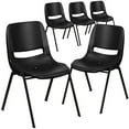 thumbnail image 1 of Flash Furniture 5 Pack HERCULES Series 661 lb. Capacity Black Ergonomic Shell Stack Chair with Black Frame and 16'' Seat Height, 1 of 13