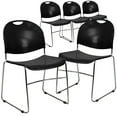 thumbnail image 1 of Flash Furniture 5 Pack HERCULES Series 880 lb. Capacity Black Ultra-Compact Stack Chair with Chrome Frame, 1 of 14