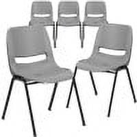 Flash Furniture 5 Pack HERCULES Series 880 lb. Capacity Gray Ergonomic Shell Stack Chair with Black Frame