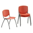 thumbnail image 1 of Flash Furniture 5 Pack HERCULES Series 880 lb. Capacity Orange Plastic Stack Chair with Titanium Gray Powder Coated Frame, 1 of 13