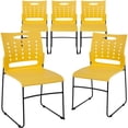 thumbnail image 1 of Flash Furniture 5 Pack HERCULES Series 881 lb. Capacity Yellow Sled Base Stack Chair with Air-Vent Back, 1 of 11