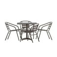 thumbnail image 1 of Flash Furniture 5 Piece Contemporary Metal Dining Furniture Set Bronze, 1 of 2