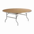 thumbnail image 1 of Flash Furniture 6-Foot Round HEAVY DUTY Birchwood Folding Banquet Table with METAL Edges, 1 of 6