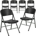 thumbnail image 1 of Flash Furniture 6 Pack HERCULES Series 330 lb. Capacity Black Plastic Folding Chair with Charcoal Frame, 1 of 12