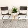 thumbnail image 1 of Flash Furniture 6 Pack HERCULES Series Brown Rattan Plastic Folding Chair with Gray Frame, 1 of 13