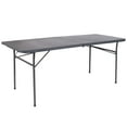 thumbnail image 1 of Flash Furniture 6' Rectangular Plastic Event Folding Table with Carrying Handle, Dark Gray, 1 of 13