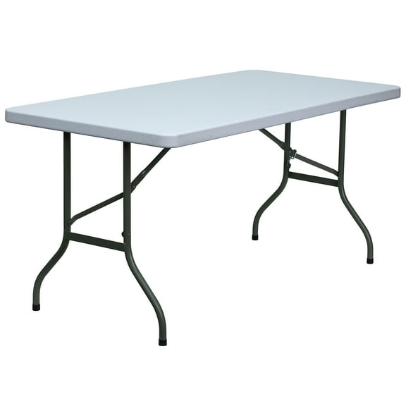 Flash Furniture 60" x 30" Plastic Rectangular Folding Table Granite White 6DADYCZ152