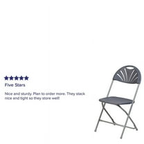 Flash Furniture 650 lb. Capacity Charcoal Plastic Fan Back Folding Chair