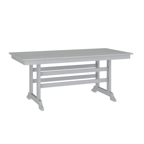 Flash Furniture 72" Polyethylene Easy Assembly Outdoor Dining Table, Gray