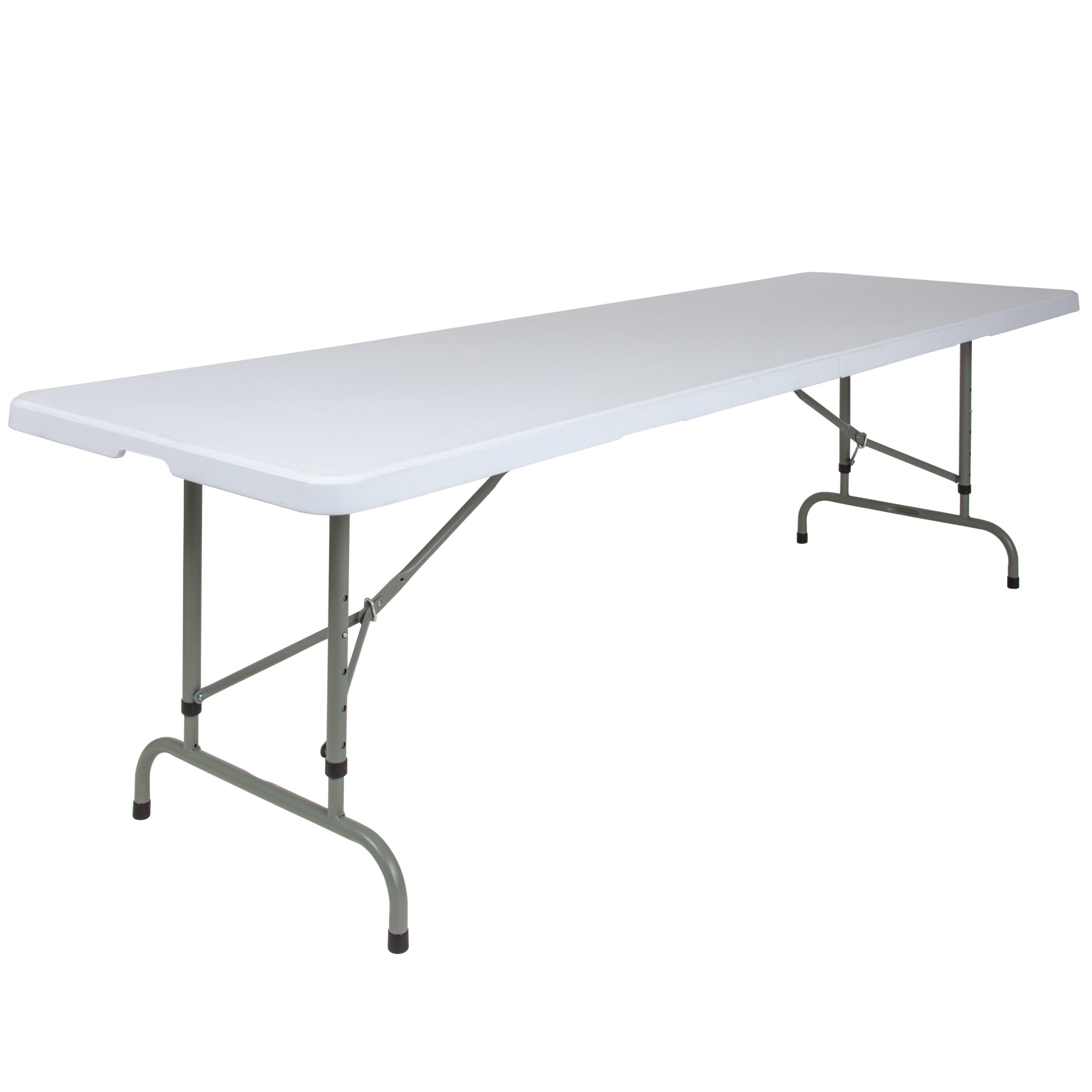 Granite White Rectangular Adjustable Height Plastic Folding Table