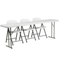 thumbnail image 1 of Flash Furniture 8-Foot Plastic Folding Training Table Set with 3 White Plastic Folding Chairs, 1 of 2